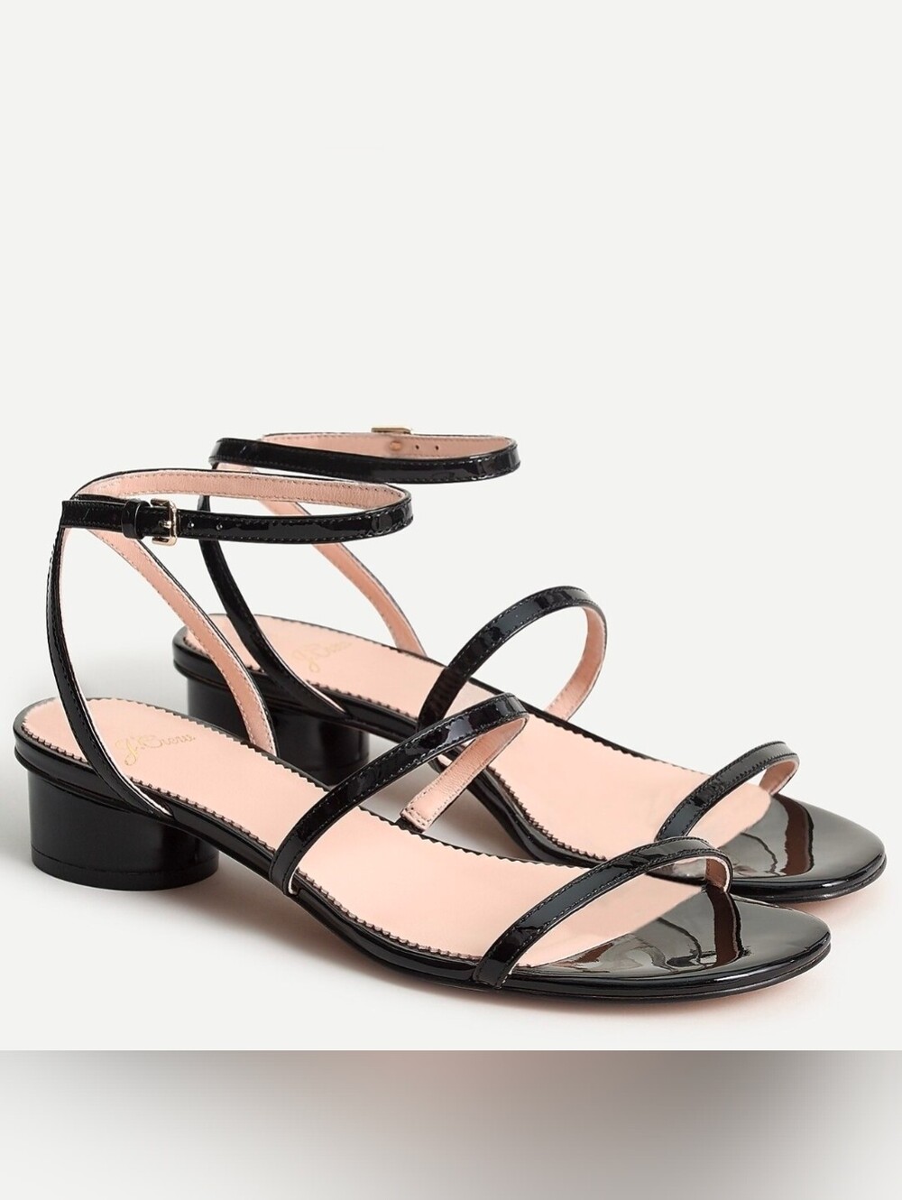 J. Crew Skinny Strap Round-heel Sandals in Patent Leather